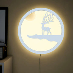 Reindeer Designer Wooden Backlit Wall Art