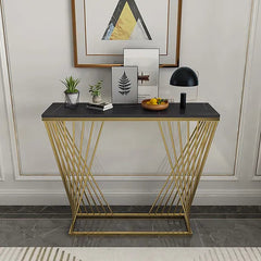 Black Rectangular Narrow Console Table