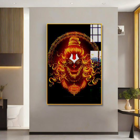Beautiful Hanuman Ji Face Canvas Printed Acrylic Wall Paintings