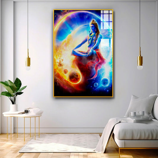 Beautiful Lord Shiva Meditation Canvas Printed Acrylic Wall Paintings