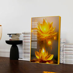 Beautiful Lotus Flower in Deep Canvas Printed Acrylic Wall Paintings