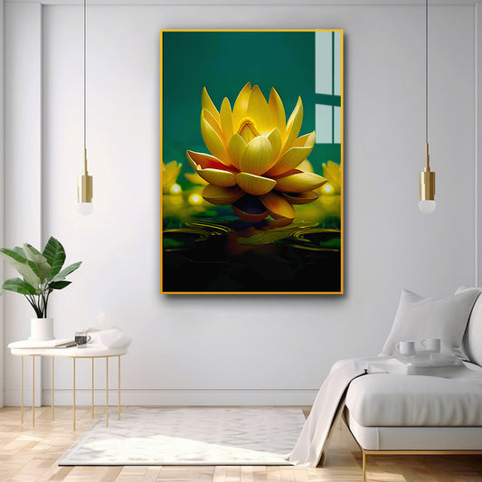 Beautiful Lotus Flower Canvas Printed Acrylic Wall Paintings