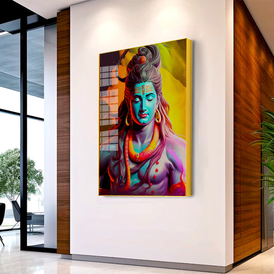 Beautiful Lord Shiva in Meditation Acrylic Wall Arts