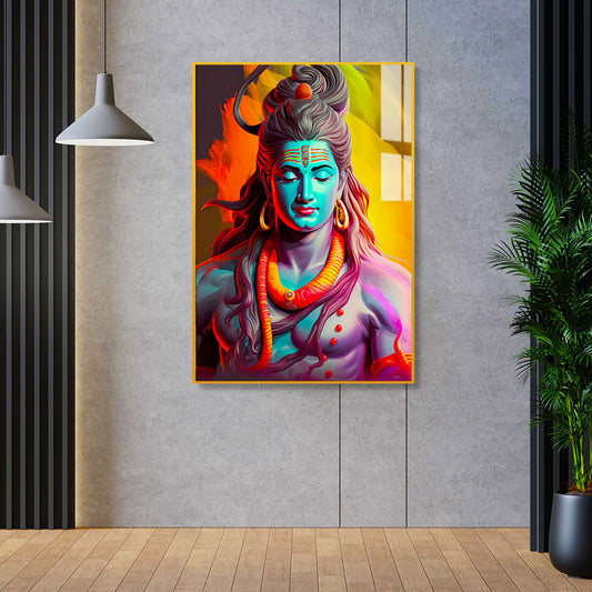 Beautiful Lord Shiva in Meditation Acrylic Wall Arts