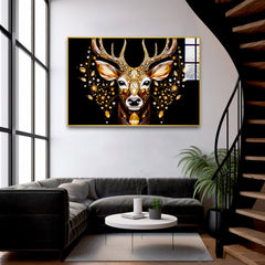 A beautiful Deer head Acrylic wall painting