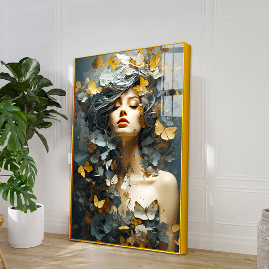 Artistic Flair Abstract Design Modern Girl Acrylic Wall Paintings