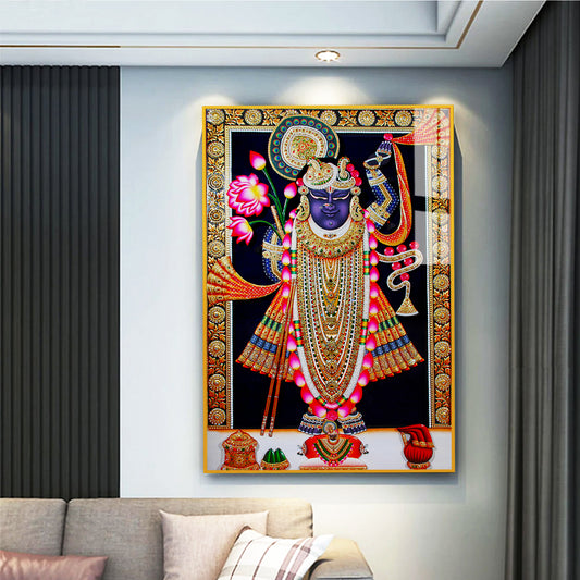 Modern Shreenath Ji Maharaj Acrylic Wall Paintings for Contemporary Homes