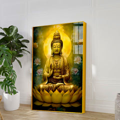 Beautiful Blessing Gautam Buddha Acrylic Wall Paintings & Arts