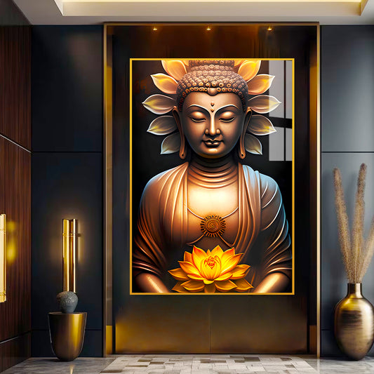 Beautiful Modern Design Gautam Buddha Acrylic Wall Paintings & Arts