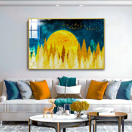 Beautiful Golden Sunrise Nature Acrylic Wall Paintings & Arts