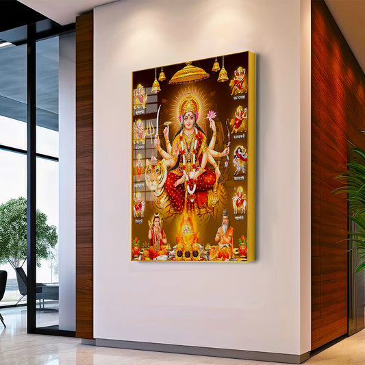 Nav Durga Mata Rani Canvas Printed Acrylic Wall Paintings & Arts