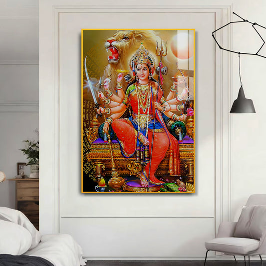 Maa Durga Poster for Home Office and Student Room Acrylic Wall Paintings & Arts