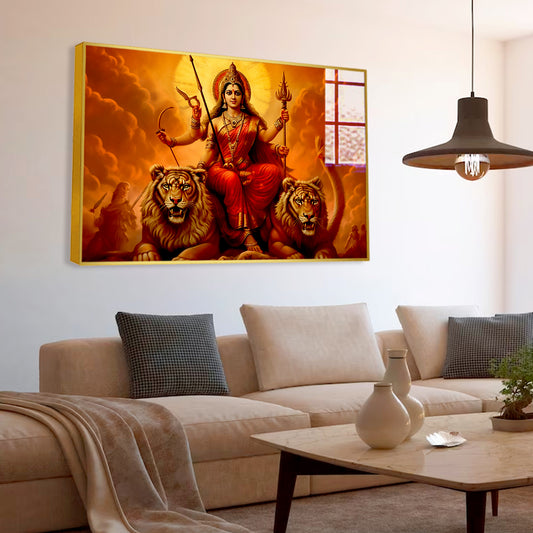 Auspicious Maa Durga Statue of Hindu Goddess Acrylic Wall Paintings & Arts