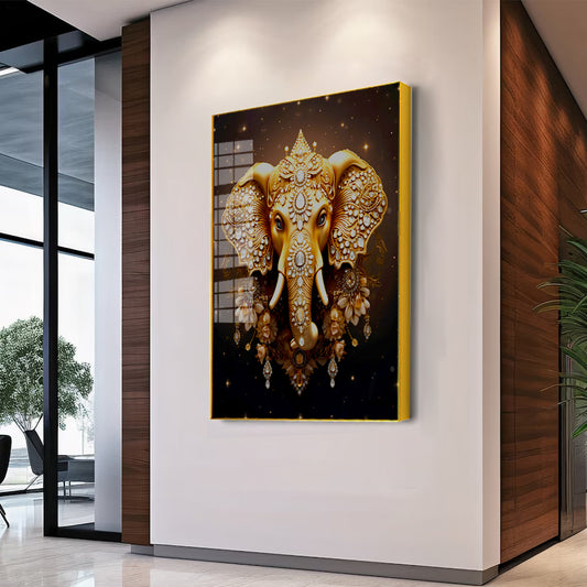 Beautiful Lord Ganesha Face Acrylic Wall Paintings