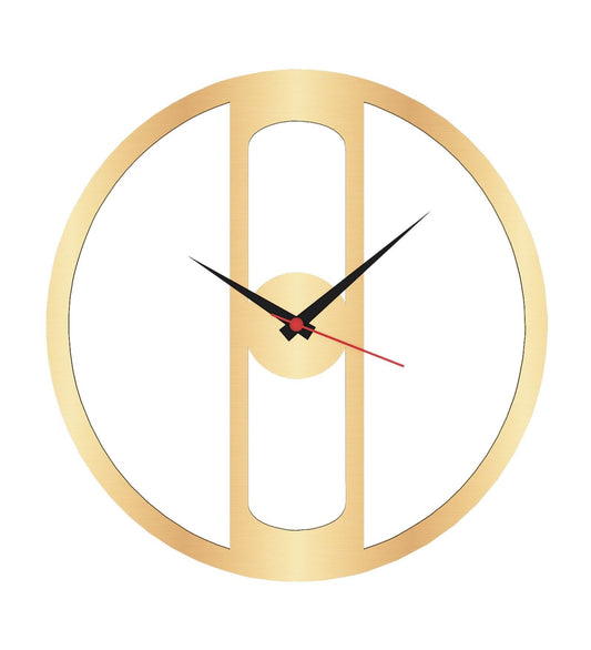 Modern Pattern MDF Analog Gold Wall Clock