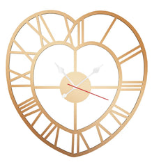 Roman In Heart Shaped MDF Modern Analog Wall Clock