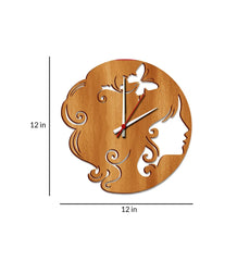 Girl Beauty MDF Modern Analog Wall Clock