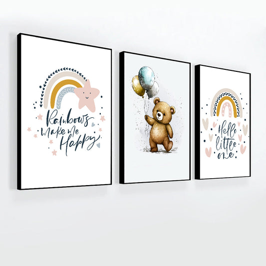 Cute Asthetic And Adorable for Kids Frame Set Of 3 1