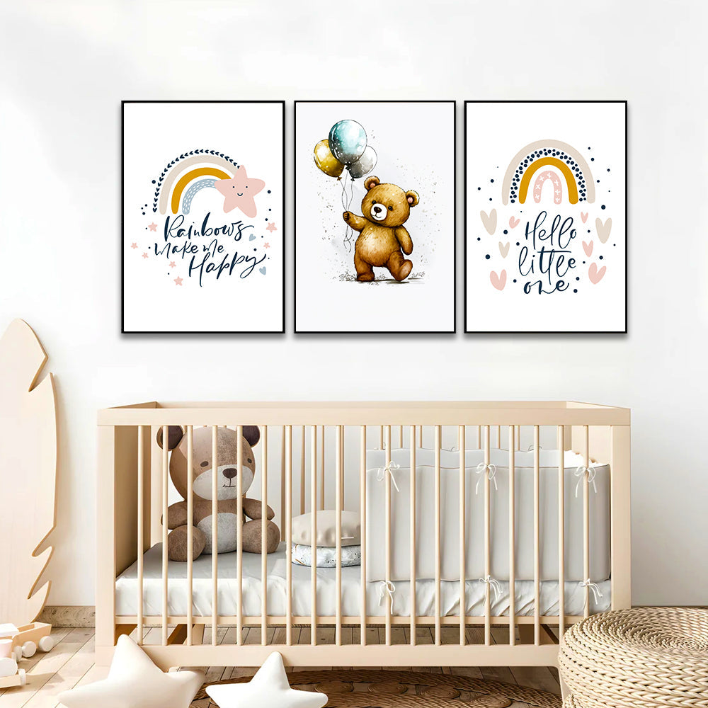 Cute Asthetic And Adorable for Kids Frame Set Of 3