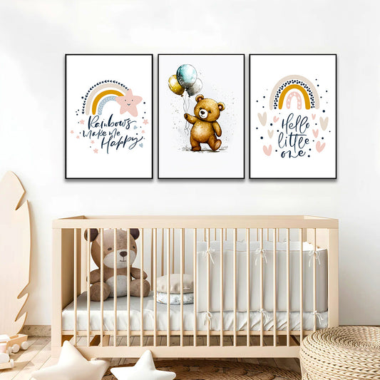 Cute Asthetic And Adorable for Kids Frame Set Of 3 1