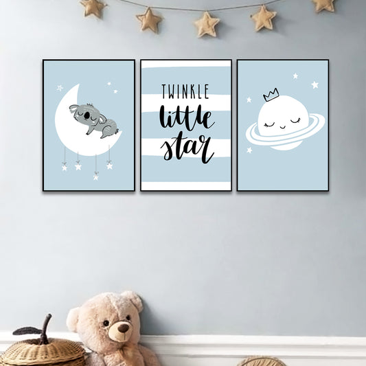 Twinkle Little Star Nursery Wall Art Set of 3