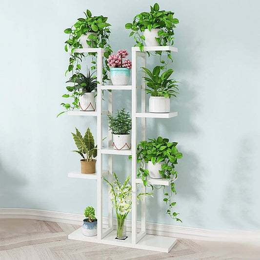 Compact White MDF Indoor Plant Stand Wall Shelf (Large)- 5 Tier