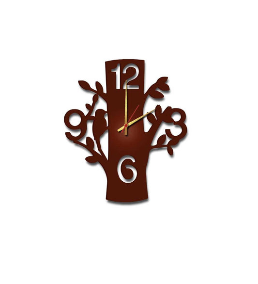 Brown MDF Tree Modern Wall Clock