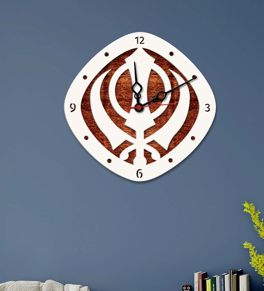 Khalsa Shape MDF Modern Analog Wall Clock