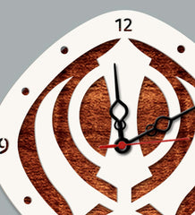 Khalsa Shape MDF Modern Analog Wall Clock