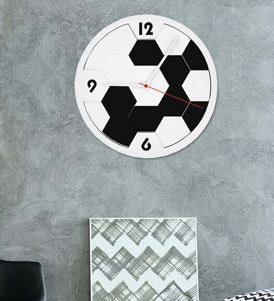 Black & White Honeycomb MDF Modern Analog Wall Clock