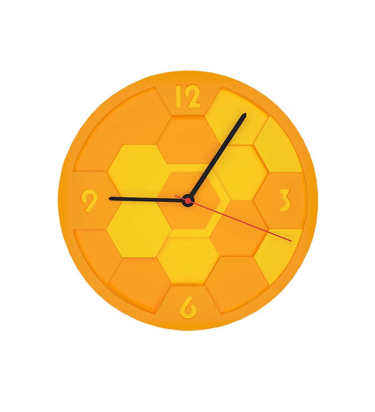 Honeycomb Pattern MDF Modern Analog Wall Clock
