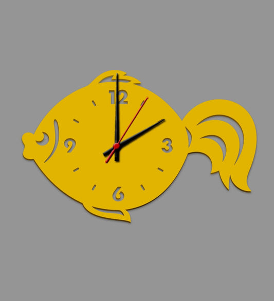 Fish Design MDF Modern Analog Wall Clock