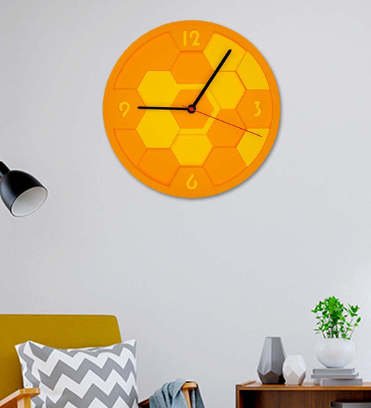 Honeycomb Pattern MDF Modern Analog Wall Clock