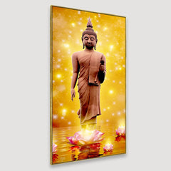 Buddha Statue In Water Painting Canvas Printed Wall Painting