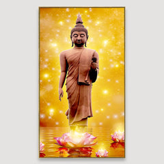 Buddha Statue In Water Painting Canvas Printed Wall Painting