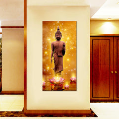 Buddha Statue In Water Painting Canvas Printed Wall Painting