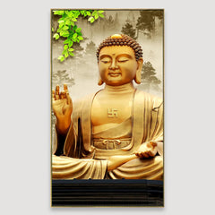 Blessing Buddha Spiritual Vertical Wall Painting