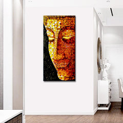 Beautiful Buddha Mosaic Vertical Wall Painting