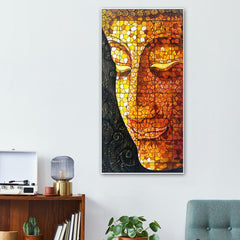 Beautiful Buddha Mosaic Vertical Wall Painting