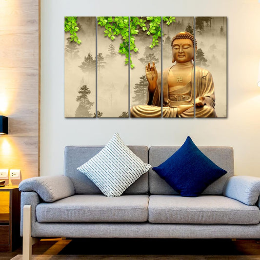 Meditating Buddha Stretched Canvas Painting