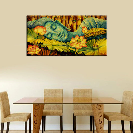 Buddha in Bamboo Forest Calming Vaastu Wall Canvas