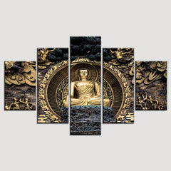 Classical Gautam Buddha Sculpture Wall Painting