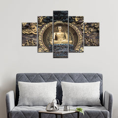 Classical Gautam Buddha Sculpture Wall Painting