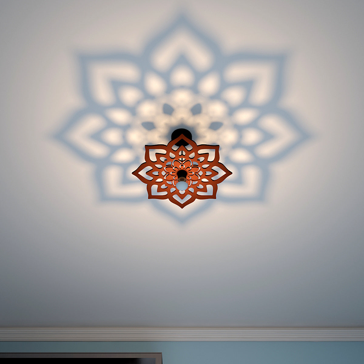 The Wide Floral Art Ceiling Shadow Light