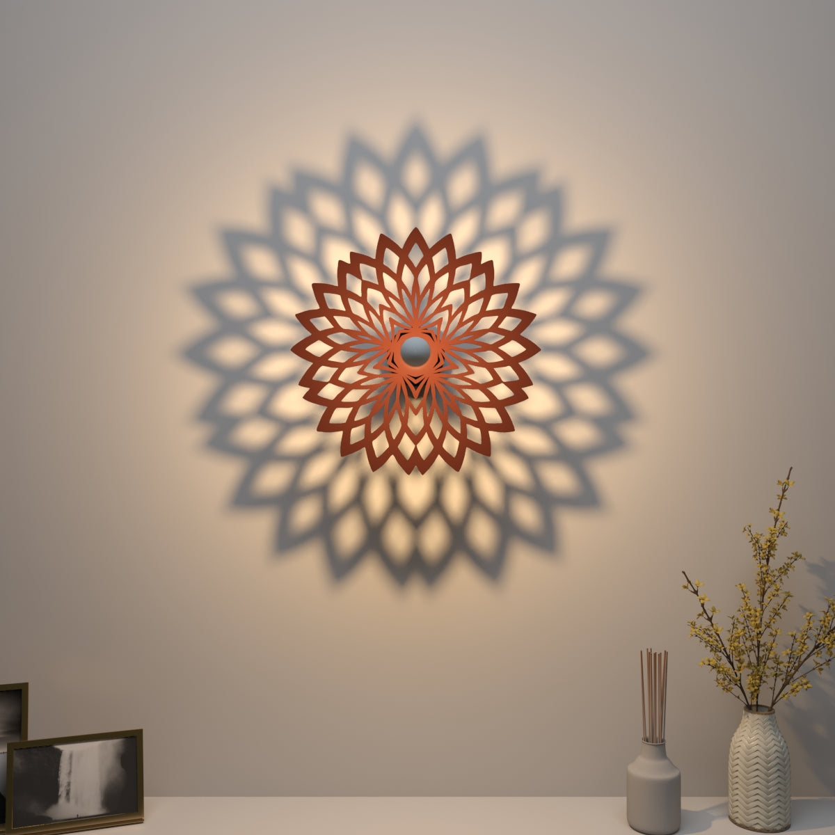 Geometric Flower Design Creative Shadow Lamp